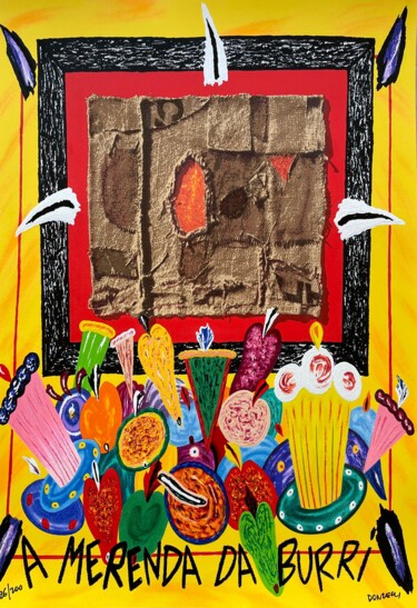 Printmaking titled "La Merenda Da Burri" by Bruno Donzelli, Original Artwork, Screenprinting