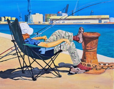Pintura titulada "Sieste à Sète" por Bruno Ducrot, Obra de arte original, Oleo
