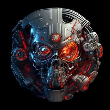 Digitale Kunst getiteld "Terminator 01" door Bruno Dujardin, Origineel Kunstwerk, AI gegenereerde afbeelding