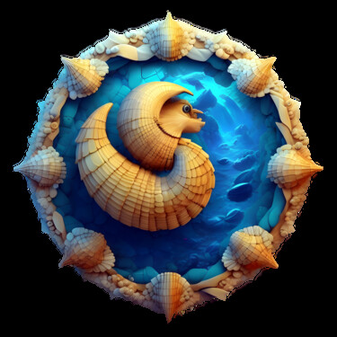 Digital Arts titled "Sea Shell 01" by Bruno Dujardin, Original Artwork, AI generated image