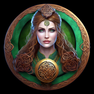 Arts numériques intitulée "Celtic Woman 01" par Bruno Dujardin, Œuvre d'art originale, Image générée par l'IA