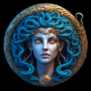 Arts numériques intitulée "Medusa 01" par Bruno Dujardin, Œuvre d'art originale, Image générée par l'IA