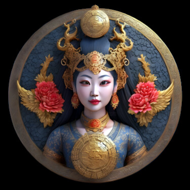 Arts numériques intitulée "Chinese Goddess Nuw…" par Bruno Dujardin, Œuvre d'art originale, Image générée par l'IA