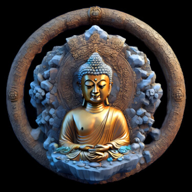 Digital Arts titled "Zen Buddha 01" by Bruno Dujardin, Original Artwork, AI generated image