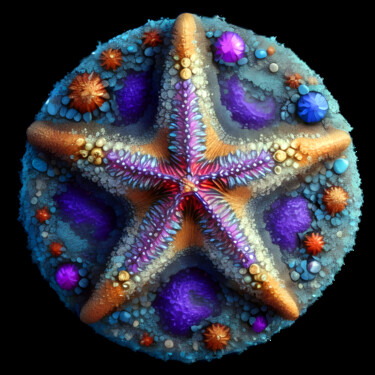 Digital Arts titled "Jewelled Starfish 01" by Bruno Dujardin, Original Artwork, AI generated image