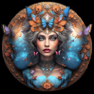 Arts numériques intitulée "Queen Butterflies 01" par Bruno Dujardin, Œuvre d'art originale, Image générée par l'IA