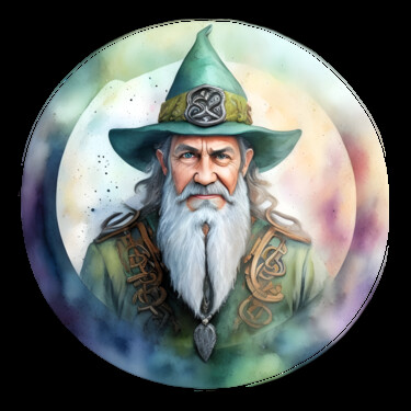 Цифровое искусство под названием "Celtic Wizard 04" - Bruno Dujardin, Подлинное произведение искусства, Изображение, сгенери…