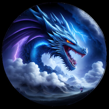 Digital Arts titled "Lightning Dragon 02" by Bruno Dujardin, Original Artwork, AI generated image