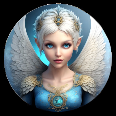 Digital Arts titled "Angel Pixie 03" by Bruno Dujardin, Original Artwork, AI generated image