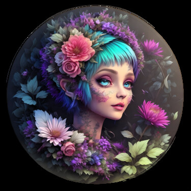 Digital Arts titled "Floral Pixie 02" by Bruno Dujardin, Original Artwork, AI generated image