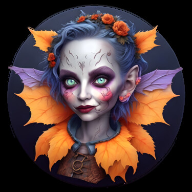 Arts numériques intitulée "Halloween Pixie 01" par Bruno Dujardin, Œuvre d'art originale, Image générée par l'IA