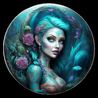 Digital Arts titled "Mermaid Pixie T 02" by Bruno Dujardin, Original Artwork, AI generated image