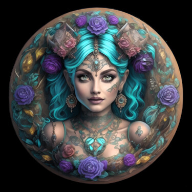 Digital Arts titled "Goddess Gemstones P…" by Bruno Dujardin, Original Artwork, AI generated image