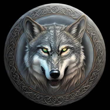 Arte digital titulada "Celtic Wolf Pixie T…" por Bruno Dujardin, Obra de arte original, Imagen generada por IA