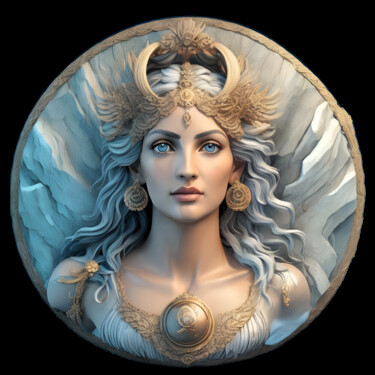 Arts numériques intitulée "Eos Greek Goddess 01" par Bruno Dujardin, Œuvre d'art originale, Image générée par l'IA