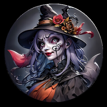 Digital Arts titled "Halloween Witch 03" by Bruno Dujardin, Original Artwork, AI generated image