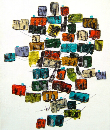 Malerei mit dem Titel "favela" von Bruno Dumont, Original-Kunstwerk, Öl