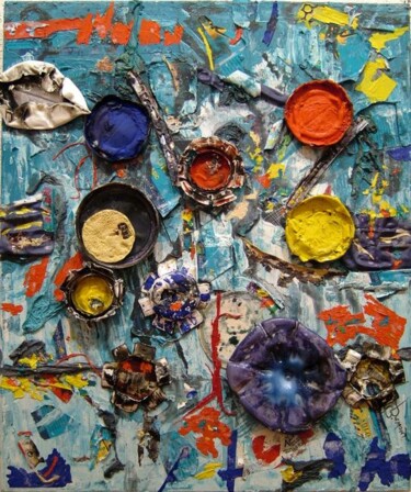Peinture intitulée "le tout recyclé" par Bruno Dumont, Œuvre d'art originale, Huile