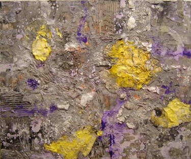 Peinture intitulée "jaune et gris" par Bruno Dumont, Œuvre d'art originale, Huile