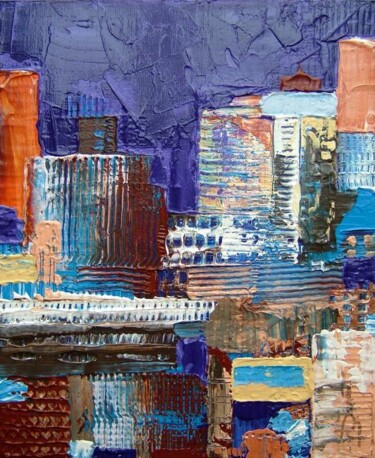 Malerei mit dem Titel "city" von Bruno Dumont, Original-Kunstwerk, Öl