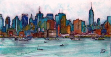 Painting titled "new-york 5" by Bruno Dumont, Original Artwork, Oil