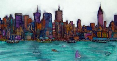 Painting titled "new-york 6" by Bruno Dumont, Original Artwork, Oil