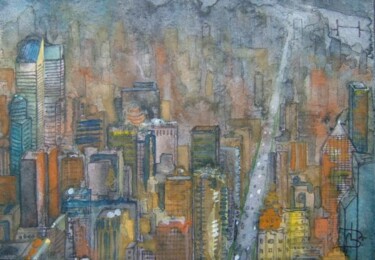 Painting titled "new-york 8 midtown…" by Bruno Dumont, Original Artwork, Oil