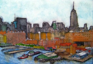 Painting titled "new-york 11 quais d…" by Bruno Dumont, Original Artwork, Oil