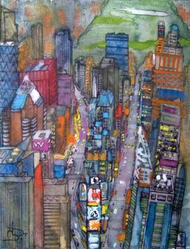 Painting titled "new-york 12 times s…" by Bruno Dumont, Original Artwork, Oil