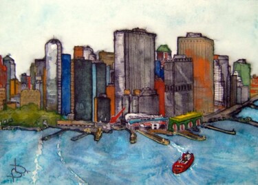 Peinture intitulée "new-york 16 entre m…" par Bruno Dumont, Œuvre d'art originale, Huile