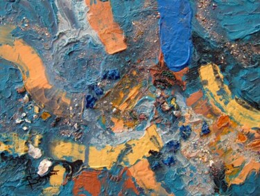 Картина под названием "blue abstraction 2" - Bruno Dumont, Подлинное произведение искусства, Масло