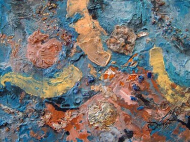 Картина под названием "blue abstraction 3" - Bruno Dumont, Подлинное произведение искусства, Масло