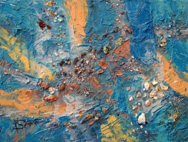 Картина под названием "blue abstraction 6" - Bruno Dumont, Подлинное произведение искусства, Масло