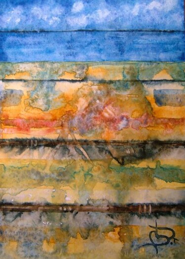 Peinture intitulée "plage découverte 7" par Bruno Dumont, Œuvre d'art originale, Huile