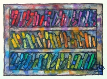 Peinture intitulée "boîte à pastels 1" par Bruno Dumont, Œuvre d'art originale, Huile