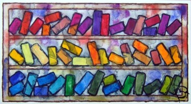 Peinture intitulée "boîte à pastels 2" par Bruno Dumont, Œuvre d'art originale, Huile