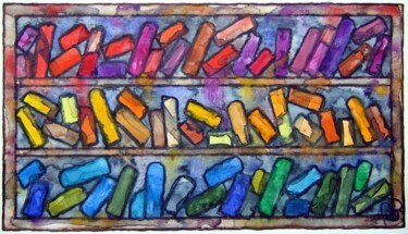 Peinture intitulée "boîte à pastels 4" par Bruno Dumont, Œuvre d'art originale, Huile
