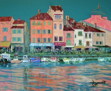 Painting titled "port de cassis" by Bruno Dumont, Original Artwork, Oil