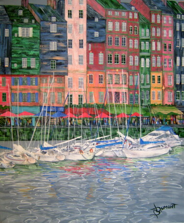 Painting titled "plaisance honfleur" by Bruno Dumont, Original Artwork, Oil