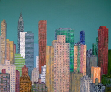 Painting titled "new york" by Bruno Dumont, Original Artwork, Oil