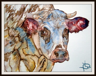 Painting titled "VACHE 1" by Bruno Dumont, Original Artwork