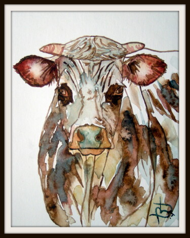 Painting titled "VACHE 2" by Bruno Dumont, Original Artwork