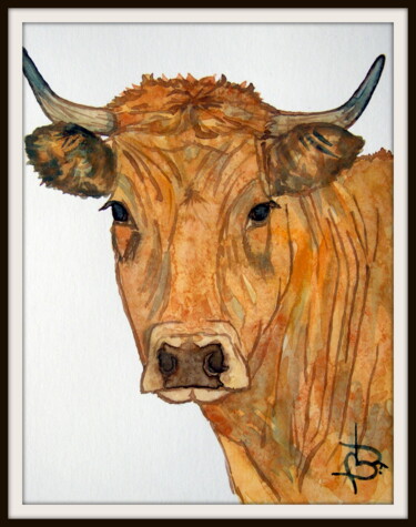 Painting titled "VACHE 3" by Bruno Dumont, Original Artwork