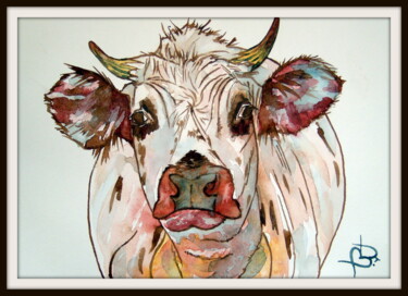 Painting titled "VACHE 4" by Bruno Dumont, Original Artwork