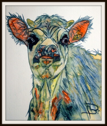 Painting titled "VACHE 15" by Bruno Dumont, Original Artwork