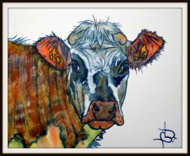 Painting titled "VACHE 16" by Bruno Dumont, Original Artwork