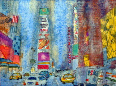 Painting titled "TIMES SQUARE 01" by Bruno Dumont, Original Artwork