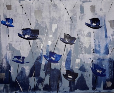 Peinture intitulée "Coquelicots bleus" par Bruno Guisset, Œuvre d'art originale, Acrylique