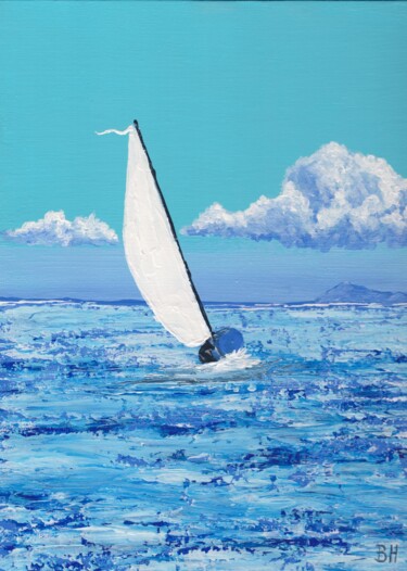 Painting titled "Voile au Vent - 1" by Bruno Hertzog, Original Artwork, Acrylic