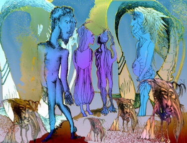 Arte digitale intitolato "La rencontre" da Bruno Kattnig, Opera d'arte originale, Lavoro digitale 2D